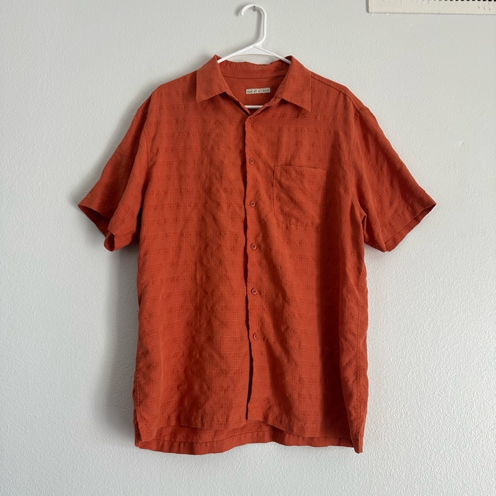 Age of wisdom orange button down shirt